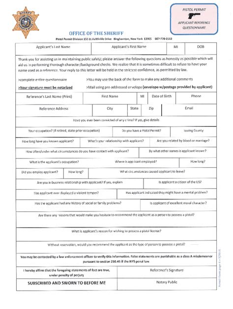 broome county pistol permit update form